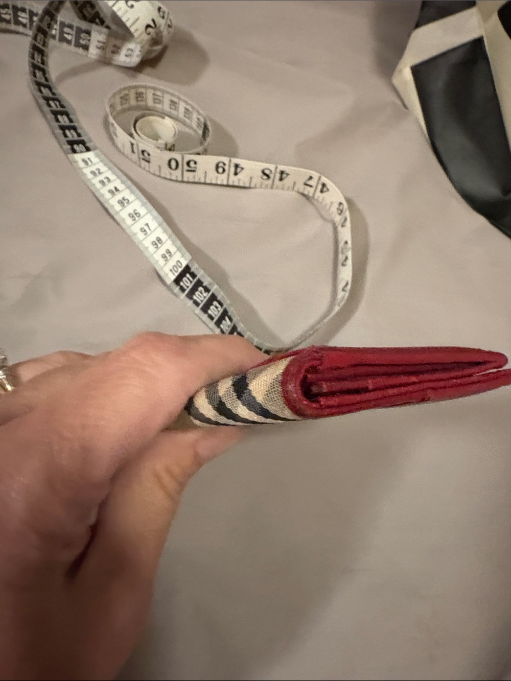 Burberry Red Leather & Nova Check Card Holder - Picture 7 of 11